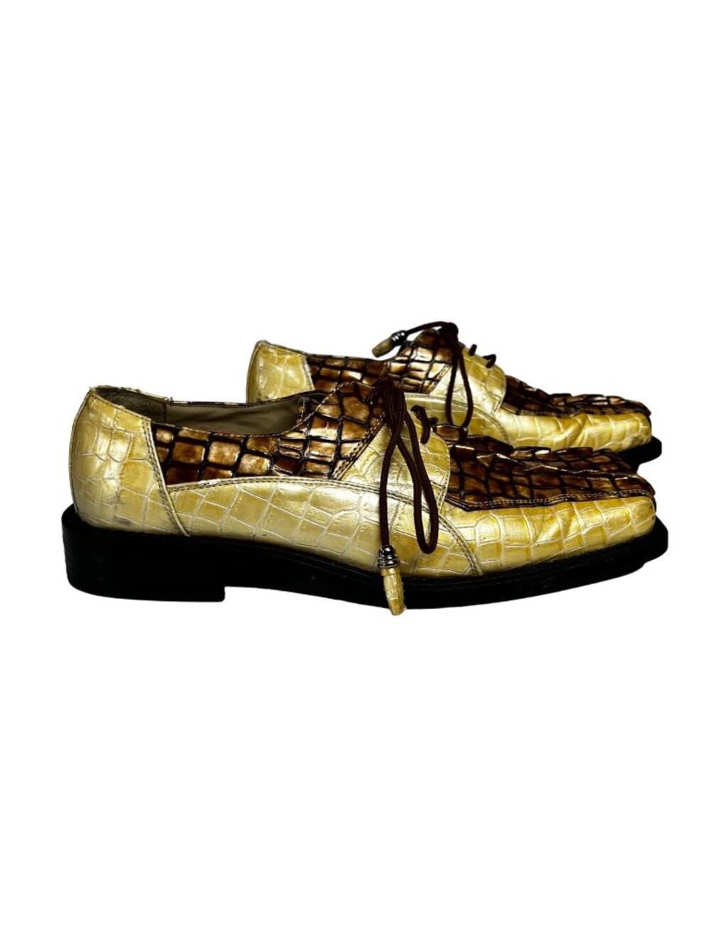 Platinum Mens‎ Faux Leather Upper Crocodile Pattern Dress Shoes Size 8.5
